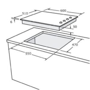 بوتاجاز مسطح زجاج بلت ان NARDI غاز 60 سم