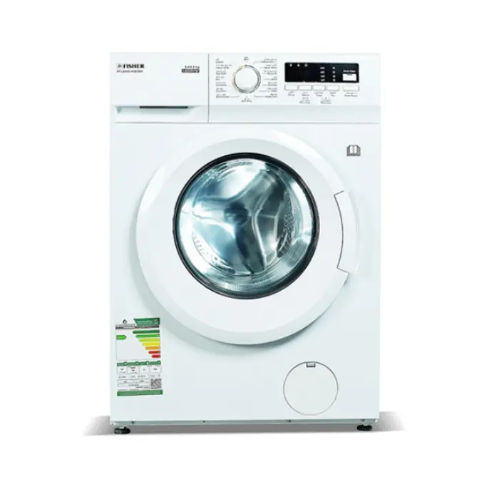 غسالة تعبئة امامية فيشر 8 كيلو – 5 كيلو تجفيف – أبيض FFLAWD-V0806W غسالة تعبئة امامية