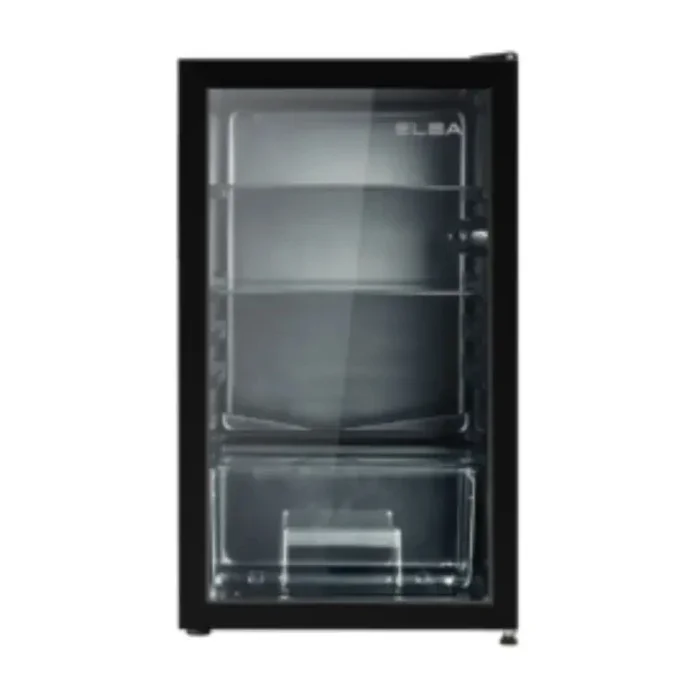 ثلاجة صغيرة باب زجاج البا 3 قدم - نو فروست - أسود ELBA G91 B ثلاجة صغيرة باب زجاج