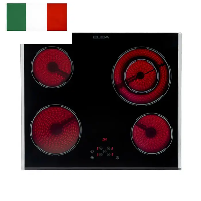 سطح سيراميك كهربائي البا بلت ان 4 عيون - إيطالي AS 345-005 SS سطح سيراميك كهربائي