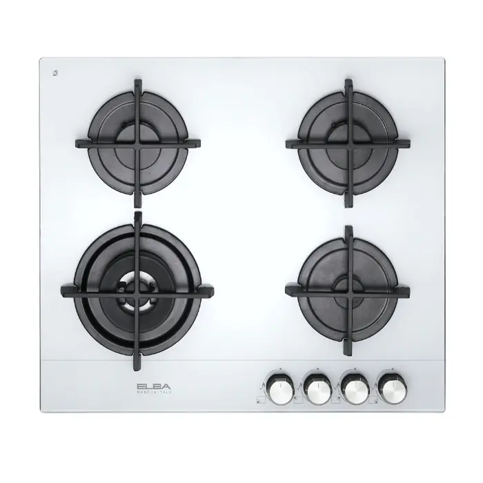 سطح غاز سيراميك البا 4 عيون ايطالي 60 سم - ستيل ASELIOEN65-445CGWW سطح غاز سيراميك