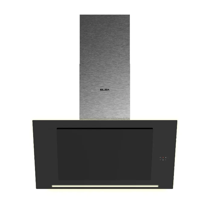 شفاط مطبخ جداري البا زجاجي 90 سم - أسود UNIQE S 90-1100 شفاط مطبخ جداري