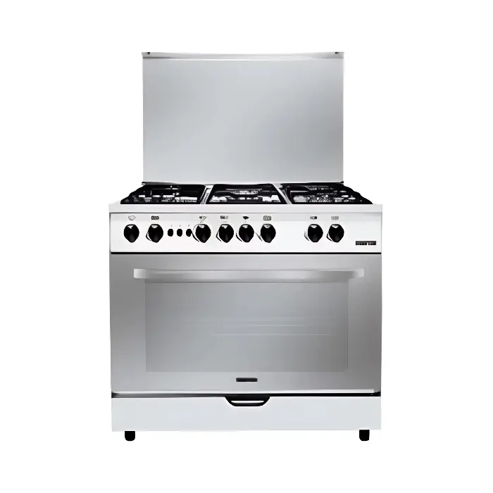 فرن سطحي غاز جيباس 60*90 سم 5 شعلات - فضي GCR9060FSE فرن سطحي غاز