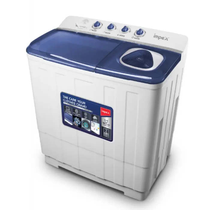 غسالة حوضين امبكس 18 كيلو – أبيض أزرق WM4218H غسالة حوضين