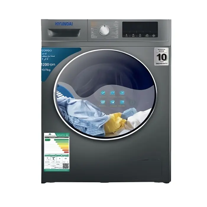 غسالة ملابس هيونداى 12 كيلو أمامية – انفرتر – رمادي HY-WM127G غسالة ملابس