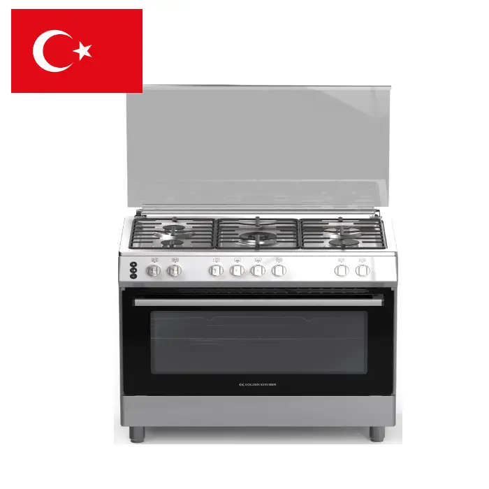 بوتاجاز جولدن كيتشن 5 عين غاز 90 سم تركي – استيل TOG9450-1 بوتاجاز جولدن كيتشن