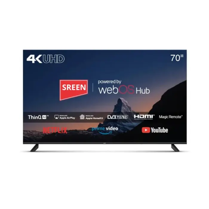 شاشة 70 بوصة سيرين سمارت ( 4K UHD - WebOS – LED ) SRET-70S4K3 شاشة 70 بوصة